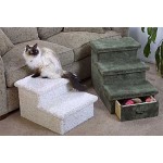 2-step and 3-step carpeted dog steps with pet