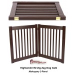 Dynamic Accents Highlander EZ Zig Zag 2-Panel Dog Gate in Mahogany