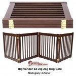 Dynamic Accents Highlander EZ Zig Zag 4-Panel Dog Gate in Mahogany
