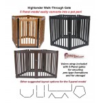 Dynamic Accents Highlander Walk-Through 5-Panel Dog Gate easily converts into a pet pen