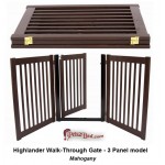 Dynamic Accents Highlander Walk-Through 3-panel dog gate in Mahogany finish