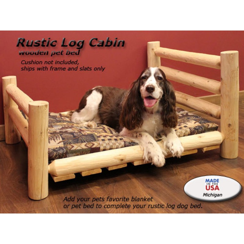 Wooden Horizontal Log Dog Bed Lakeland Mills Log Wood Dog Bed With