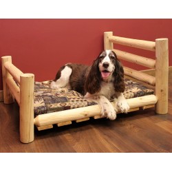 Rustic White Cedar Log Dog Bed