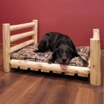 Rustic White Cedar Log Dog Bed image
