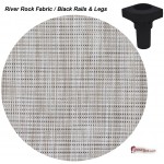 River Rock Fabric with Black rails and legs swatch for pet cots