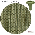 Toad Fabric with Sage rails and legs swatch for pet cots