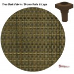 Tree Bark Fabric with Brown rails and legs swatch for pet cots