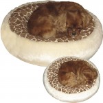 Puppy Hugger Luxury Designer Cloud Nine Dog bed in Animal print and Plush fabrics