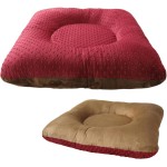 Puppy Hugger Square Pillow Pet Bed - reversible plush and dimples
