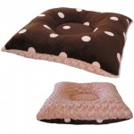 Puppy Hugger Square Pillow Pet Bed - Pink dots and cuddlerose