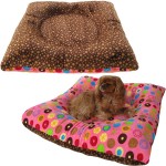 Puppy Hugger Square Pillow Pet Bed - reversible pattern prints