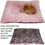 Puppy Hugger Two's Company Luxury Designer Dog Bed - Pink & Zebra