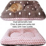 Puppy Hugger Two's Company Luxury Designer Dog Bed - Dots & Cuddlerose