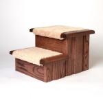 Premier Pet Steps Oak Carpeted Raised Panel 2 Step Dog Stairs in Cherry finish