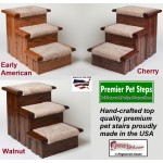 Premier Pet Steps Oak Carpeted Raised Panel Steps are available in 3 stain colors